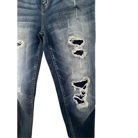 Judy Blue Mid-Rise Stretchy Distressed Denim Skinny Jeans - Picture 4 of 8